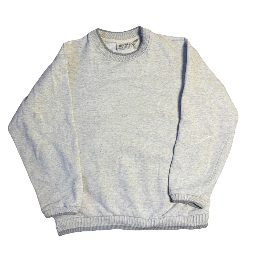 Vintage DIPORT USA Gray Crewneck Sweatshirt L 80s 90s Blank Workwear